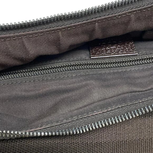 GUCCI GG Beige Dark Brown Jacquard Leather - Shoulder Bag 498-080825 - Picture 12 of 14